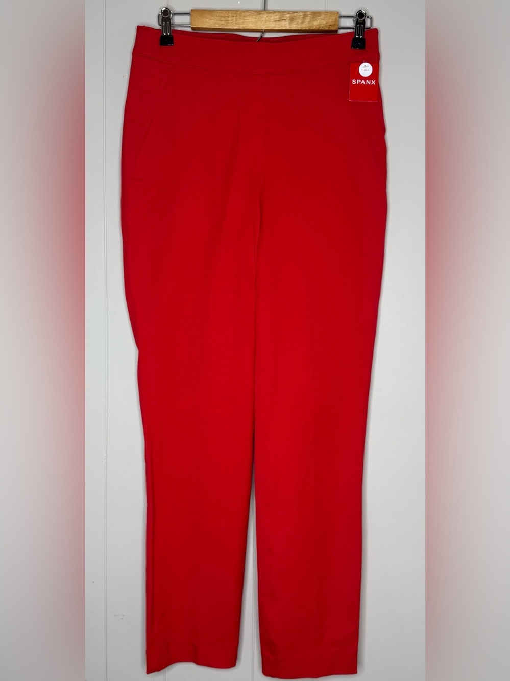 SPANX On The Go True Red Slim Straight Ponte Pants Womens Medium Tall 20365T NWT - Picture 12 of 13